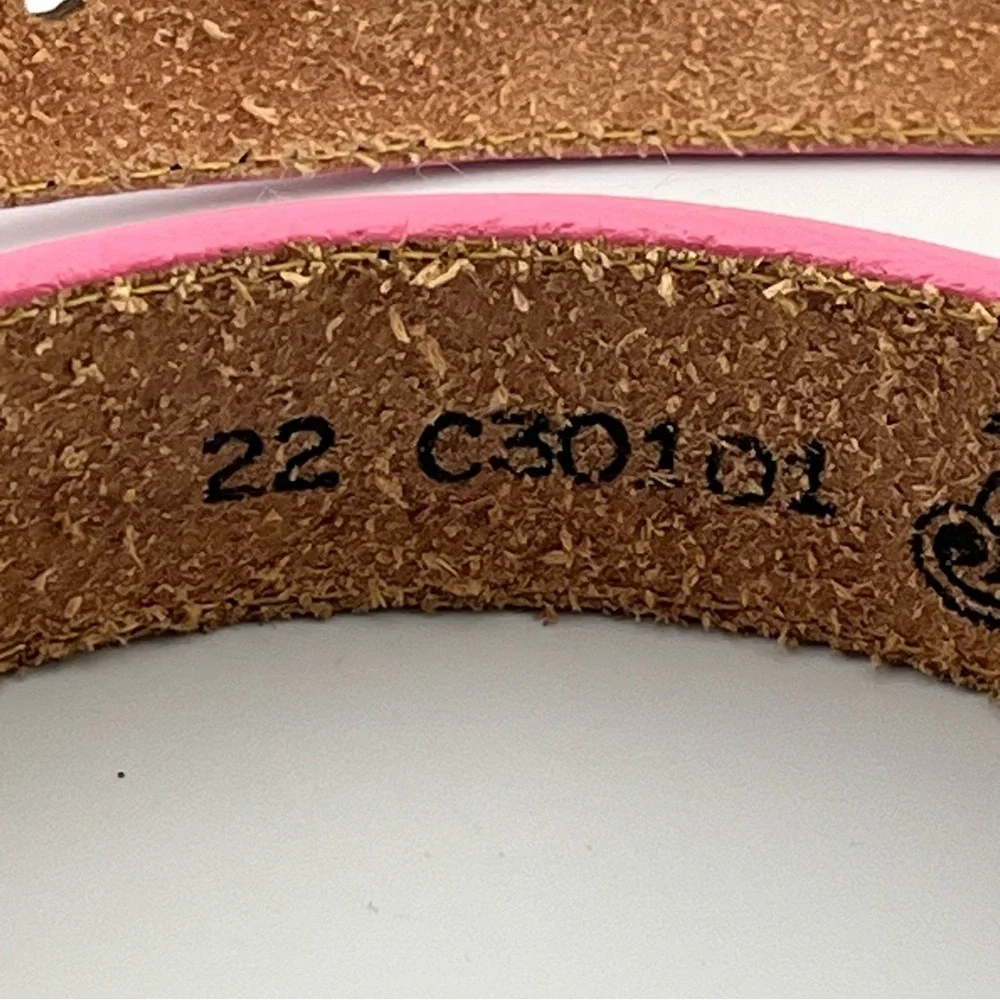 Justin Top Grain Leather Childs Pink Belt Tooled Western 22